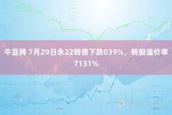 牛豆网 7月29日永22转债下跌039%，转股溢价率7131%